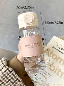 Bouteille d'eau en plastique de haute qualité avec paille, style japonais simple et frais, résistant à la chaleur, convient aux hommes et aux femmes, pour l'extérieur, le camping
