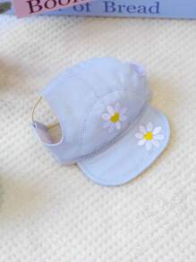 1pc Pet Dog Cute & Casual Daisy Flower Baseball Cap, Suitable For Small Dogs Like Poodle, Shiba Inu, Teddy Bear