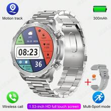 GUHUAVMI 2025 New Men's Outdoor Rugged Smart Watch GT4 Pro, 1.53'' HD Screen, Bluetooth Call, NFC Access Control, Fitness Tracker With Pedometer, Heart Rate Sleep Monitoring Smart Watch Compatible With Android IOS
