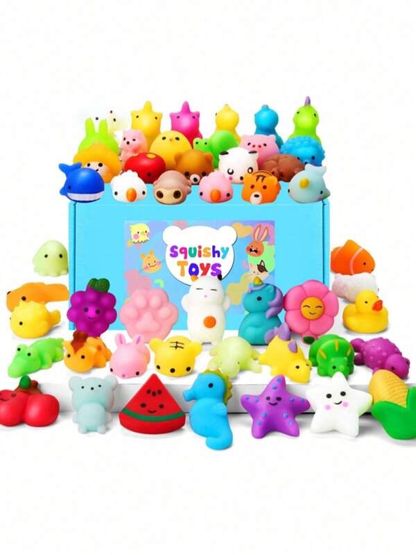 1/20/30 Pcs Mochi Squishy Toys Party Favors Stuffers Fillers, Kawaii Mini Stress Toys Treasure Box Toys For Prizes Goodie Bag Stuffers Pinata Filler (Random Color)