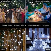 Solar String Lights Outdoor , 20/50/100 LED Bubble Crystal Ball, Fairy Lamp Lights With 8 Lighting Modes, Outdoor Garden IP65 Waterproof , Solar String Lights For Garden Tree Patio Wedding Party Holiday Christmas Decoration
