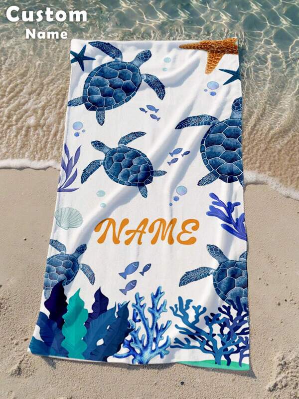 1PC Customized Name Ocean Beach Towels,Personalized Kids Beach Towel,Summer Birthday Gift For Kids,Custom Name Beach Towel,Custom Beach Towel For Girls/Boys,Perfect For Outdoor Beach Travel Swimming Gym Yoga, Beach Accessories,Custom Beach Towel For Friends,Multiple Sizes Of Beach Towels To Choose Froml