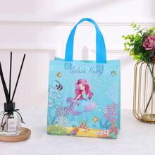 12pcs/Set 23*22*11cm Non-Woven Waterproof Mermaid Style Reusable Tote Bag, Gift Bag For Home Party Decoration & Gift Packaging, Christmas Valentine Day