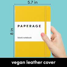 PAPERAGE Lined Journal Notebook, (Black), 160 Pages, Medium 5.6 In X 8 In - GSM Thick Paper – Hardcover Journaling Notebook Work, School  Note Taking