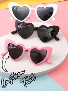 Personalized Custom Name Fashion Bridal Fashion Glasses, Unique Bridesmaid Gifts, Bachelorette Party Gifts, Custom Heart Shaped Bridesmaid Fashion Glasses, Wedding Gifts, Heart Shaped Glasses Candy Color Frameless Fun Heart Shaped Glasses For Women Men Party Gifts, Stylish, Fashionable, High Quality, Modern - Multicolor - View 10