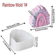 3D Love House Candle Silicone Mold Rainbow Arch Aroma Candle Resin Plaster Mold Geometric U-Shaped House Making Mold Home Decor - Multicolor - View 12