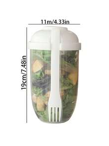 1pc/2PCS Salad Cup With Fork And Lid, Office Weight Loss Slimming Cup, Portable Light Meal Breakfast Cup For On-The-Go - Multicolor - View 11