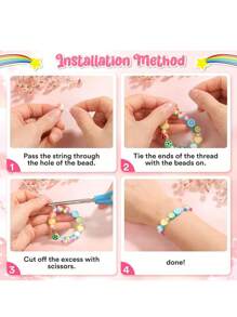 480pcs Clay Bead DIY Crafts Colorful Beading Necklace, Earring, Keychain Design Art Creative Gift Set, Ideal For Graduation, Birthday, Halloween Handmade DIY