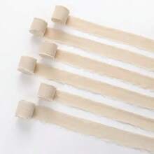 1.5" X 16.4ft-Beige Ribbon, Christmas Chiffon Ribbons, Gift Ribbon Set For Christmas, Wedding Decor, Wedding Invitations, Bouquet Wrap, Flower Bouquet, Bridal Bouquets, DIY Crafts - Beige - View 7