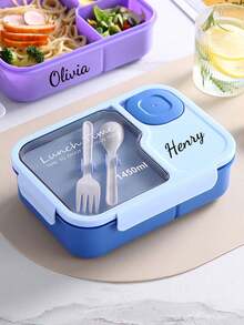 Caja de almuerzo de plástico rectangular personalizada y personalizada, caja bento portátil a prueba de fugas, almacenamiento para el regreso a la escuela, preservación de frutas, contenedor multifuncional y duradero - Multicolor - Ver 8