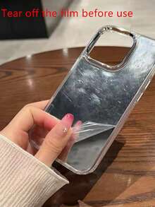 Luxury Mirror Finish High-End Phone Case Compatible With Apple 11 12 13 14 15 16 Plus/Pro Max, Galaxy S21 22 23 24 25 Plus/Ultra, Pixel 6 7 8 9, Suitable For Summer Waterproof Shockproof Anti-Fall Scratch Resistant - Silver - View 8