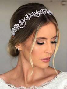 1 件手工制作的优雅新娘头带发饰，带水钻，适合新娘和伴娘 - A - 查看 10