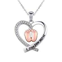 1 pieza Colgante elegante con diseño de huella y corazón, regalo de Día de la Madre único y de moda