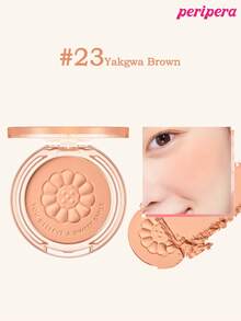 K-Beauty Peripera Solid Color Powder Blush Palette, Matte Powder Blush, Fine Powder Blush, Non-Caking, Long-Lasting, Multi-Purpose Makeup Palette, Nude Makeup, Face Makeup, Korean Makeup, Korean Cosmetics - #23 Yakgwa Brown (mới) - Xem 4