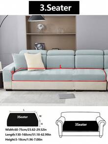 1pc Stretch Sofa Cover, Non-Slip Full Coverage Sofa Seat Cover, All Season Universal Sofa Cushion Cover, Fabric Thickened Sofa Blanket, Machine Washable, Dust-Proof, Pet-Friendly, Haze Blue Fresh Style, Adjustable For Bedroom, Office, Living Room Combination And L-Shaped Sofa And 1/2/3/4 Seat Covers