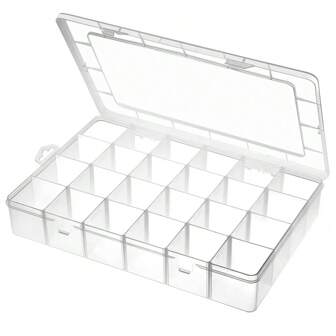 24 Grids Plastic Organizer Box Craft Organizer Storage With Adjustable Dividers Bead Box Fishing Tackles Box Jewelry Box