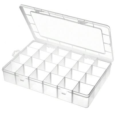 24 Grids Plastic Organizer Box Craft Organizer Storage With Adjustable Dividers Bead Box Fishing Tackles Box Jewelry Box