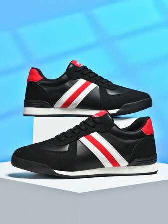Men's Fashion Casual Shoes, Outdoor Running Shoes, Thick-Sole Sports Shoes, Loafers, Sneakers, Suitable For Outdoor Walking, Sports, Party, Gathering. Men's Soft-Sole Lace-Up Casual Sports Shoes, Non-Slip Breathable Formal Low-Top Minimalist Fashion Sneakers, Solid Color Low-Top Rubber Shoes