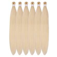 1/3/6 Packungen schwarzes Flechthaare, vorgespannt, knotenlos, Kanekalon Box Zöpfe Haare zum Flechten, vorgespannt, lange gerade synthetische Zöpfe zum Einflechten für knotenlose Zöpfe