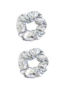 2pcs/6pcs/12pcs/16pcs/20pcs/30pcs Disco Ball Metal Hair Scrunchies, Shiny Silver Elastic Hair Ties, Ponytail Holder, Suitable For Women & Girls Retro Disco Theme Party Favor Gift, Scrunchy Hair Ties, Hair Bobbles ,Head Piece Hair Accessories Head Accessories Elastic Band - Silver - View 10