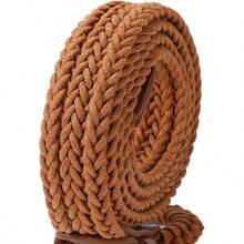 VONMELLI Braided Belt For Women Woven Rattan Waist For Sunmmer Fashion Dr Jeans Thin Ladies Belts - màu nâu - Xem 3