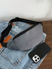 1pc Fashionable Women Waist Bag/Chest Bag With Invisible Zipper, Solid Color & Waterproof Nylon Material For Holding Coins And Small Item Men Zip Front Waist Bag Chest Bag Fanny Pack Crossbody Bag Back To School Vacation Bag Pack Spring School Supplies Purse Side Bags For Men Belts