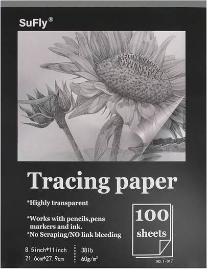 Tracing Paper 8.5x11 Inch, Sheets Transparent Vellum Paper Tracing Pads, 38lb/60gsm Translucent Tracing Paper Pencil, Marker And Ink,Trace Images, Sketch, Preliminary Drawing, Overlays.