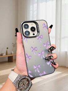 GALLAPLE Purple Bow And Polka Dot Pattern Mobile Phone Case, Korean Sweetness Style Design,For IPhone 16 15 14 13 12 11 8 7 X XS XSMAX Plus Pro ProMax SE4 16e Case - Hồng - Xem 5