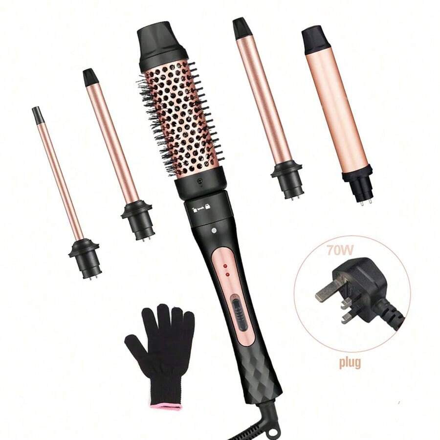 5 合 1 可互换卷发器，包括 32 毫米、25 毫米、19 毫米、9 毫米、38 毫米卷发棒，2 种加热设置，带 1 个防护手套 - 英規插(220-240V) - 查看 1
