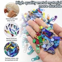 120pcs Vibrant Zinc Alloy Zipper Pulls - Sturdy Metal Slider Tabs For DIY Jewelry Making & Crafts