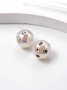 20pcs/Set Fashionable Crystal Dotted Acrylic Round Beaded Bracelet, Necklace, Phone Charm DIY Jewelry Making Supplies