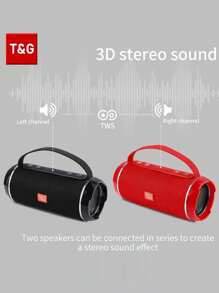 T&G سماعة بلوتوث لاسلكية محمولة قوية بقوة 10 واط، مقاومة للماء والسقوط، مزودة بحزام للحمل، تحتوي على بطارية ليثيوم وتدعم إدخال البطاقات والفلاشة، مزودة بمضخم صوت