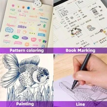 12pcs Fine Tip Colored Liner Pens, Student Art Outlining Pens For Children's Doodles, Drawings, Sketches, Manga, Journaling, Back To School Supplies
