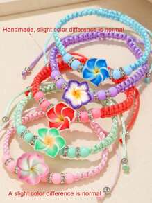 5pcs/Set Bohemian Beach Style Eudaimonia Faux Turtle Charm Adjustable Woven Bracelet Set, Suitable As Gift For Women, For Daily Wear, Travel & Outfit Matching