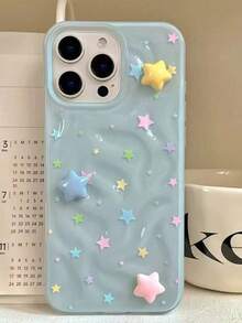 2 件不对称褶皱陨石设计糖果色五角星图案手机壳适用于 16/16 Pro Max、 15 XR/7/8、 15 Pro Max/12 Pro Max、 13/14 Pro Max、 11/12/13/14、P11/P12 防震创意保护套 - 黃色 - 查看 3