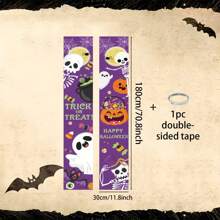 1pc Cartoon Halloween Couplet, Cartoon Ghost Pumpkin Pattern Couplet, Suitable For Halloween Party, Festival Party, Home Decoration, Best For Halloween Decoration