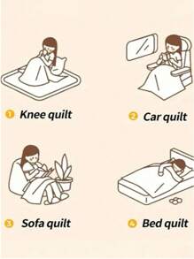 1 pièce Couverture en peluche en tissu éponge de couleur unie, convenant pour toutes les saisons, pour le lit, le canapé, la sieste au bureau, le pique-nique