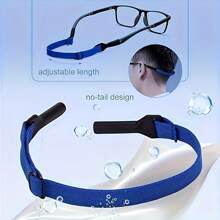 1pc Adjustable Elastic Anti-Slip Glasses Strap, Sports Eyeglasses Leg Holder Strap To Prevent Dropping, Adjustable Glasses Strap, Glasses Chain, Suitable For Prescription Glasses Or Reading Glasses, Casual Solid Color Silicone