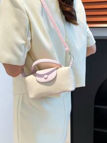 Mini Women Handbag Dumpling Shape Crossbody Bag Casual Tote Shoulder Bag No Punch Messenger Bag, Fashionable