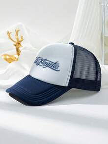 1pc Cool Breathable Retro Baseball Cap, Men Letter Graphic Trucker Hat Street, Snapback Hat For Casual Leisure Outdoor Sports - Light Grey - View 6