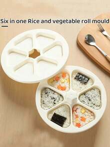 2pcs/1 Piece Japanese Triangle Rice Ball Mold, Creative, Convenient, Cute, Quick Molding, Very Suitable For Bento Rice Balls, Sushi Nori Rolls And DIY Rice Ball Desserts, 6-Hole Rice Ball Bento Pressing Mold, Practical Kitchen Accessories, Homemade Supplies, Kitchen Supplies, Tableware Accessories - Multicolor - View 5