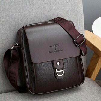 Men's Business Leisure Shoulder Messenger Bag Pu Large Capacity Portable Business Travel Small Square Bag Multi Model Diagonal Backpack High End Leisure Hanging Bag, Men's Professional Shiny Leather Messenger Bag, Suitable For Business Travel, Men's Fashion Black Synthetic Leather Crossbody Bag - Adjustable Strap Camera Bag