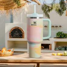 Compatible con 40 Oz H2.0 Vaso con asa, botella de agua de acero inoxidable de doble pared y vacío aislada, bebida de verano premium, frasco portátil práctico, taza de viaje para café con hielo, para camping al aire libre, senderismo, conducción, viaje, idea de regalo perfecta