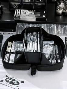 Large Capacity Transparent Pencil Case - Multifunctional Oxford Cloth Stationery Storage Bag With Zipper, Portable Cosmetic Organizer Pouch, Suitable For Office And School Supplies, Pencil Case, Backpack, Back To School Season - Multicolor - View 3