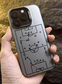 1 件篮球战术图案银色 IMD 防震全覆盖手机壳适用于苹果系列防水防摔防刮
