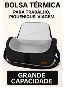 By BABY By Fsouza Kit Bolsa Maternidade Linho Black – Mochila + Bolsa + Frasqueira Térmica infantil - Preto - Visão 4