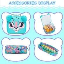 Unicorn Roller Backpack With Wheels Set For Elementary Students Carry On Luggage Bookbag With Roller For Girls Kids - Green - View 5