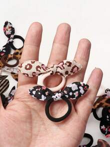20pcs Brown Bunny Ear Hair Scrunchies, Cute & Sweet Niche Daily Versatile Soft Hair Ties, Won't Damage Hair, For Half Up/Side Braids, Hair Accessories