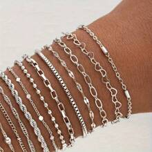 Conjunto de 13 pulseiras femininas estilo vintage