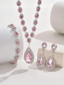 1 Conjunto de joyas de moda para mujer - Collar, Aretes, Pulsera